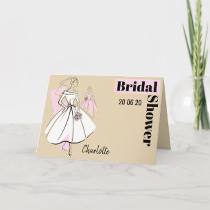 Fashion Bride Neutral Bridal Shower beige H Invitation