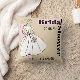 Fashion Bride Neutral Bridal Shower multi back Cushion