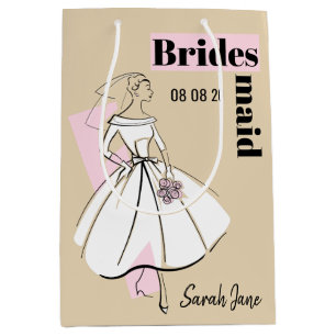 Fashion Bride Neutral Bridesmaid gift bag medium