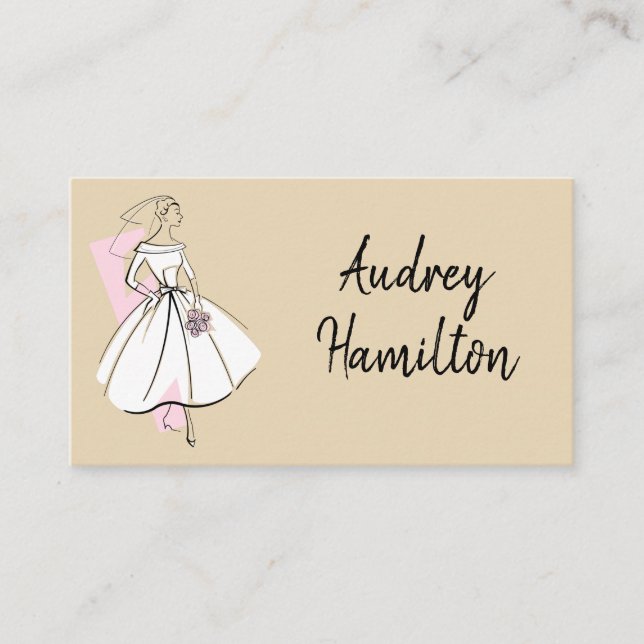 Fashion Bride Neutral business card (Front)