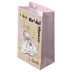 Fashion Bride Neutral Group Bridal Shower pink Small Gift Bag