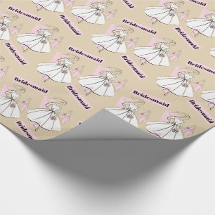 Fashion Bride Neutral Group Bridesmaid Wrapping Paper