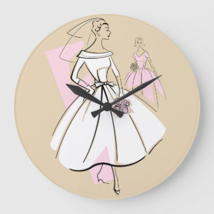 Fashion Bride Neutral Group clock