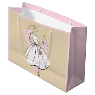 Fashion Bride Neutral Group gift bag large pink