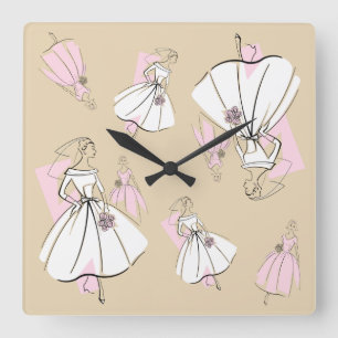 Fashion Bride Neutral Group Multi clock square
