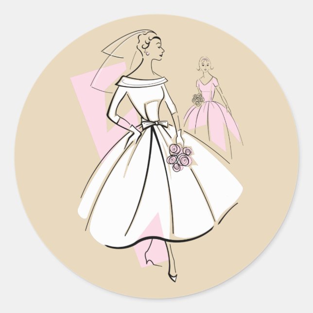 Fashion Bride Neutral Group sticker round (Front)