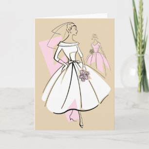 Fashion Bride Neutral Group Text greetings card