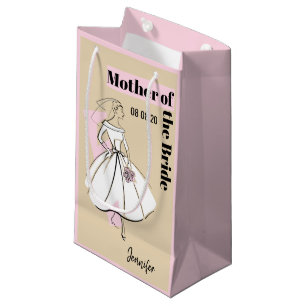 Fashion Bride Neutral Mother of Bride small pink Gift Bag