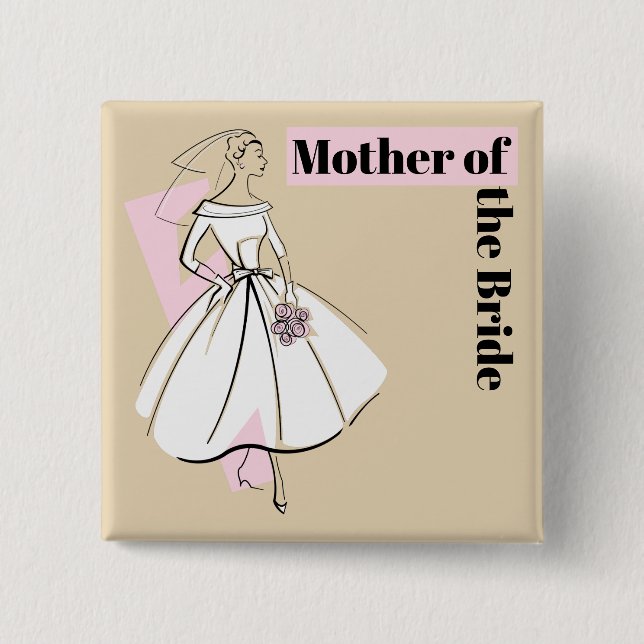 Fashion Bride Neutral Mother of the Bride square 15 Cm Square Badge (Front)