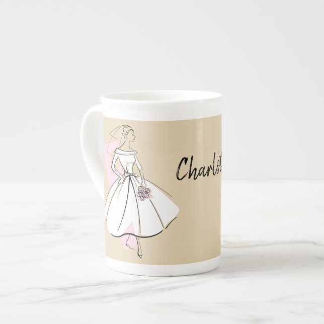 Fashion Bride Neutral Name mug bone china (Front Left)