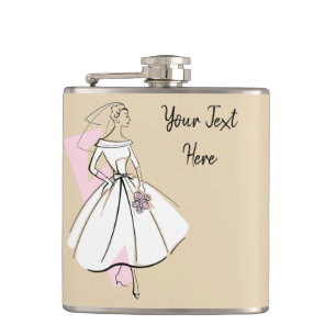 Fashion Bride Neutral Text flask