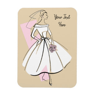 Fashion Bride Neutral Text flexible magnet