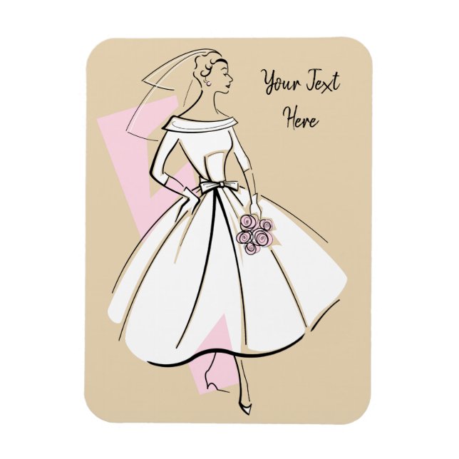 Fashion Bride Neutral Text flexible magnet (Vertical)