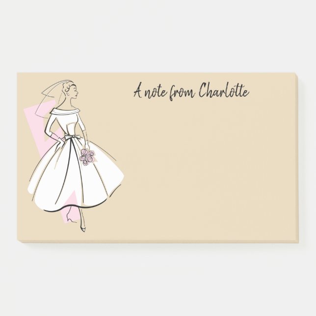 Fashion Bride Neutral Text post-it notes (Front)