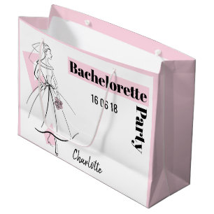 Fashion Bride Pink Bachelorette Party large Gift Bag