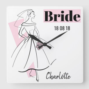 Fashion Bride Pink Bride clock