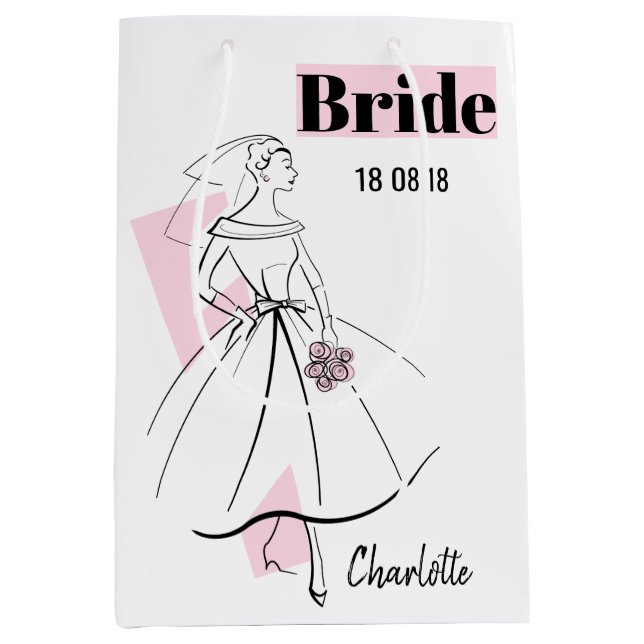 Fashion Bride Pink Bride gift bag medium (Front)