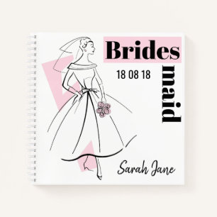 Fashion Bride Pink Bridesmaid notebook square