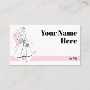 Fashion Bride Pink business card pink stripe