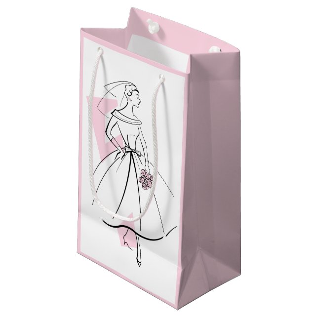 Fashion Bride Pink gift bag small pink (Front Angled)