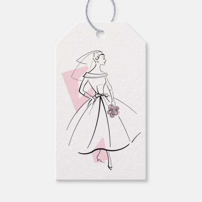 Fashion Bride Pink gift tags vertical (Front)