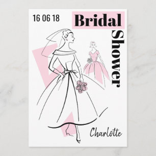 Fashion Bride Pink Group Bridal Shower invitation