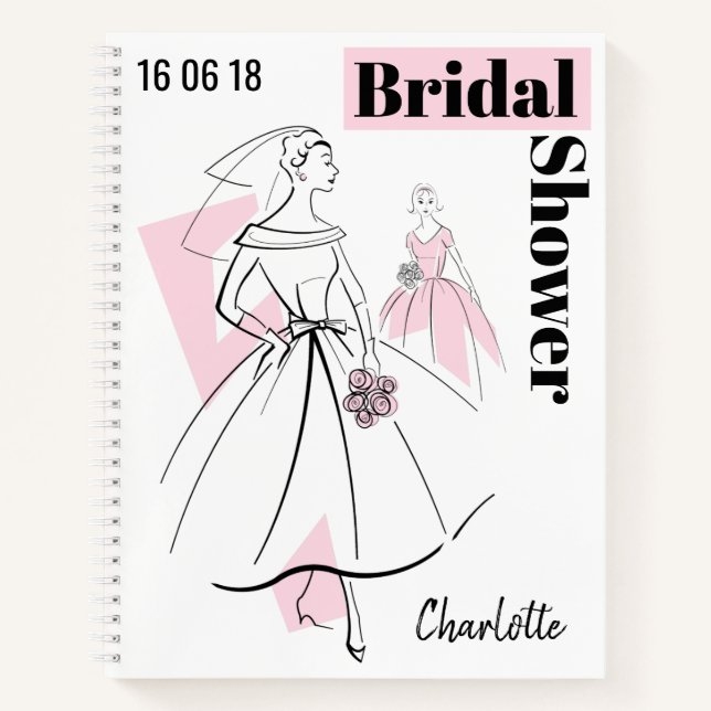 Fashion Bride Pink Group Bridal Shower notebook (Front)