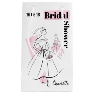 Fashion Bride Pink Group Bridal Shower small Gift Bag