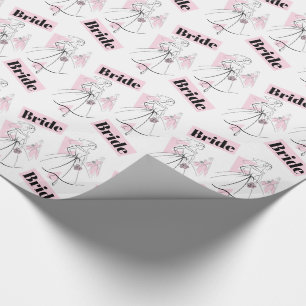 Fashion Bride Pink Group Bride wrapping paper