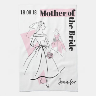 Fashion Bride Pink Group Mother of Bride Tea Towel