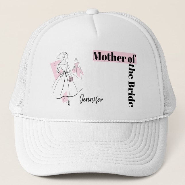 Fashion Bride Pink Group Mother of the Bride hat (Front)