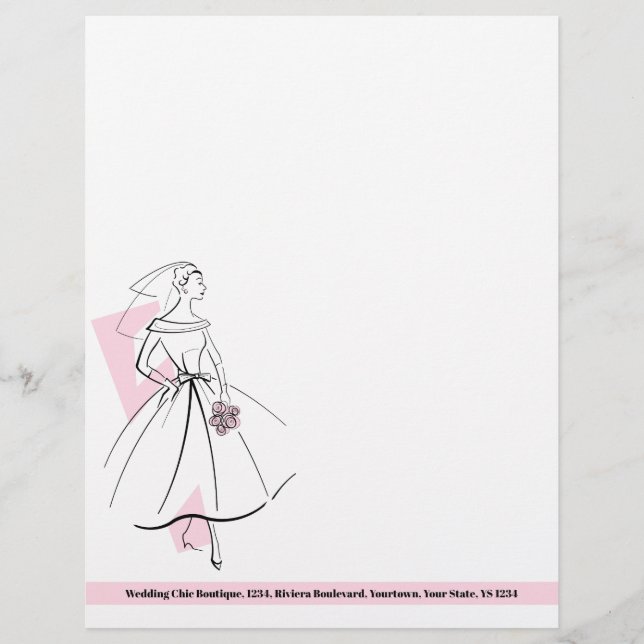 Fashion Bride Pink letterhead address (Front)