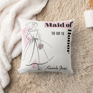 Fashion Bride Pink Maid of Honour pink back Cushion