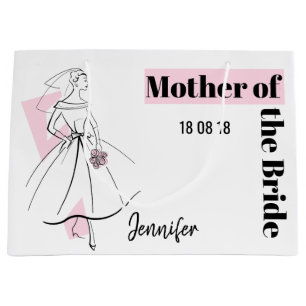 Fashion Bride Pink Mother of the Bride large Large Gift Bag
