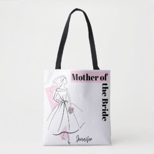 Fashion Bride Pink Mother of the Bride pink back Tote Bag