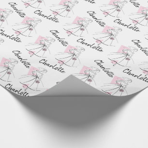 Fashion Bride Pink Name wrapping paper