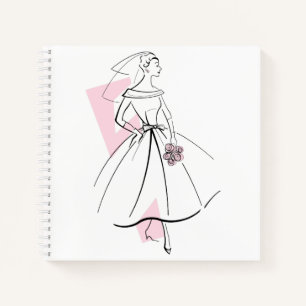 Fashion Bride Pink notebook square