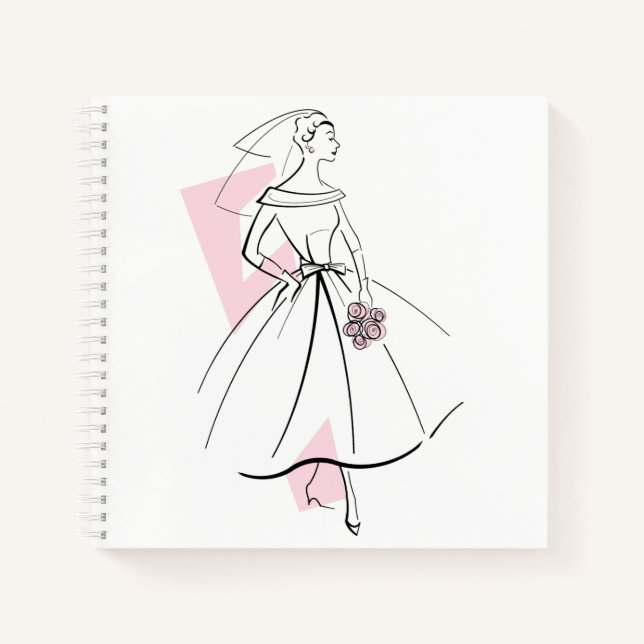 Fashion Bride Pink notebook square (Front)