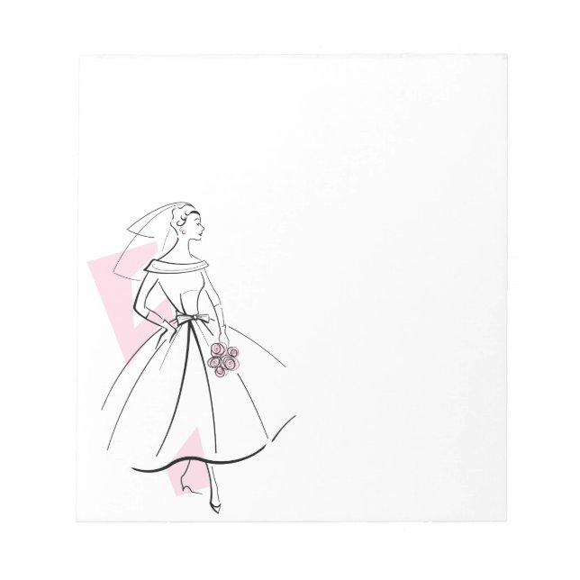 Fashion Bride Pink notepad small (Front)