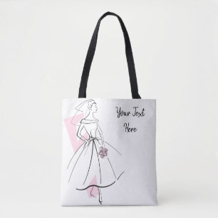 Fashion Bride Pink Text tote