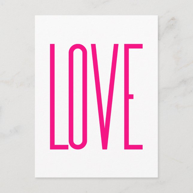 Fashion Bright Pink Love Postcard (Front)