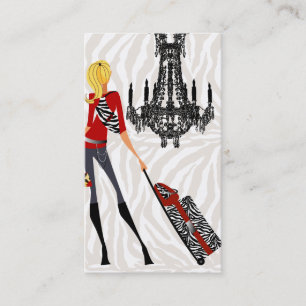 Fashion Business Card Handbag Suitcase Zebra 2