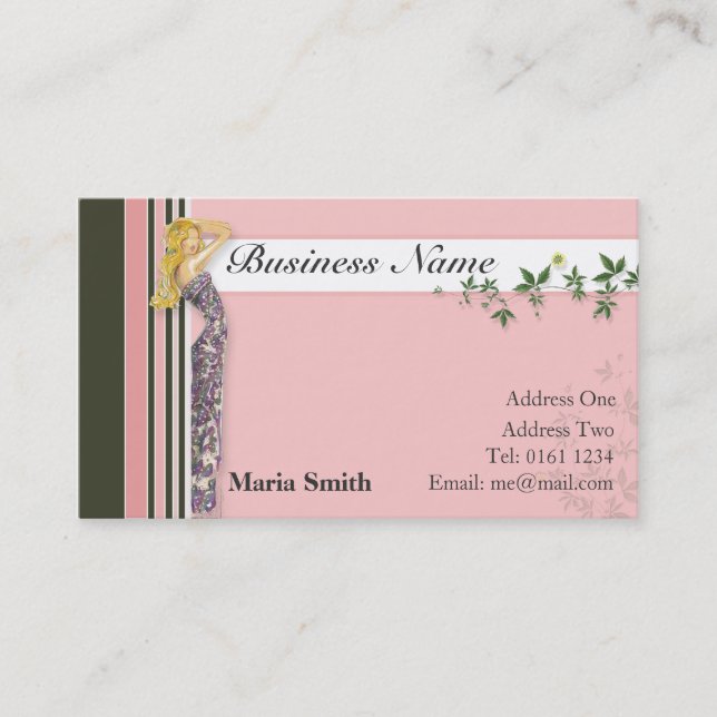 Fashion Business Card [pink/brown] - Customised (Front)