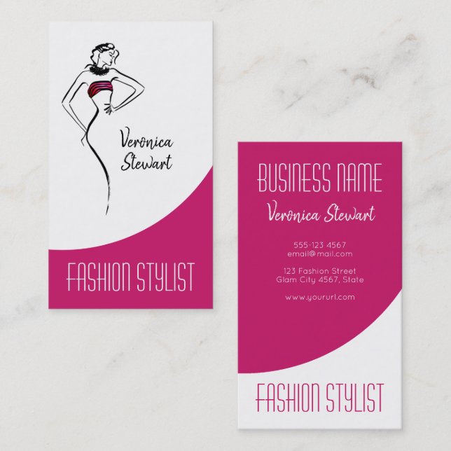 Fashion Business Woman Illustration Card (Front/Back)