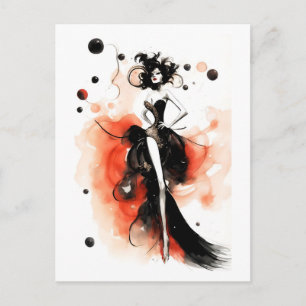 Fashion Celebration. Beautiful woman in lux dress Postcard