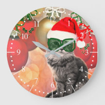 Fashion Christmas Cat with Santa Claus Hat