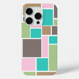 Fashion colour Abstract Rectangle pattern iPhone 15 Pro Case