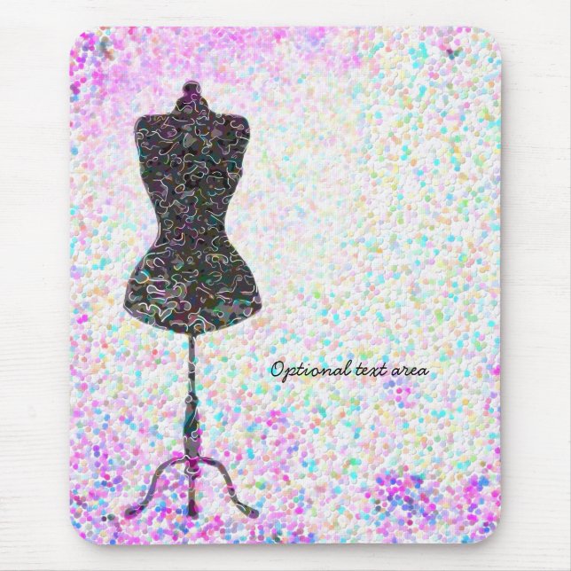 Fashion Confetti Mannequin Modern Personalised Mouse Mat (Front)