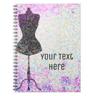 Fashion Confetti Mannequin Modern Personalised Notebook