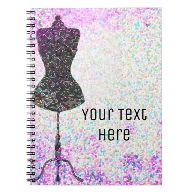 Fashion Confetti Mannequin Modern Personalised Notebook (Front)